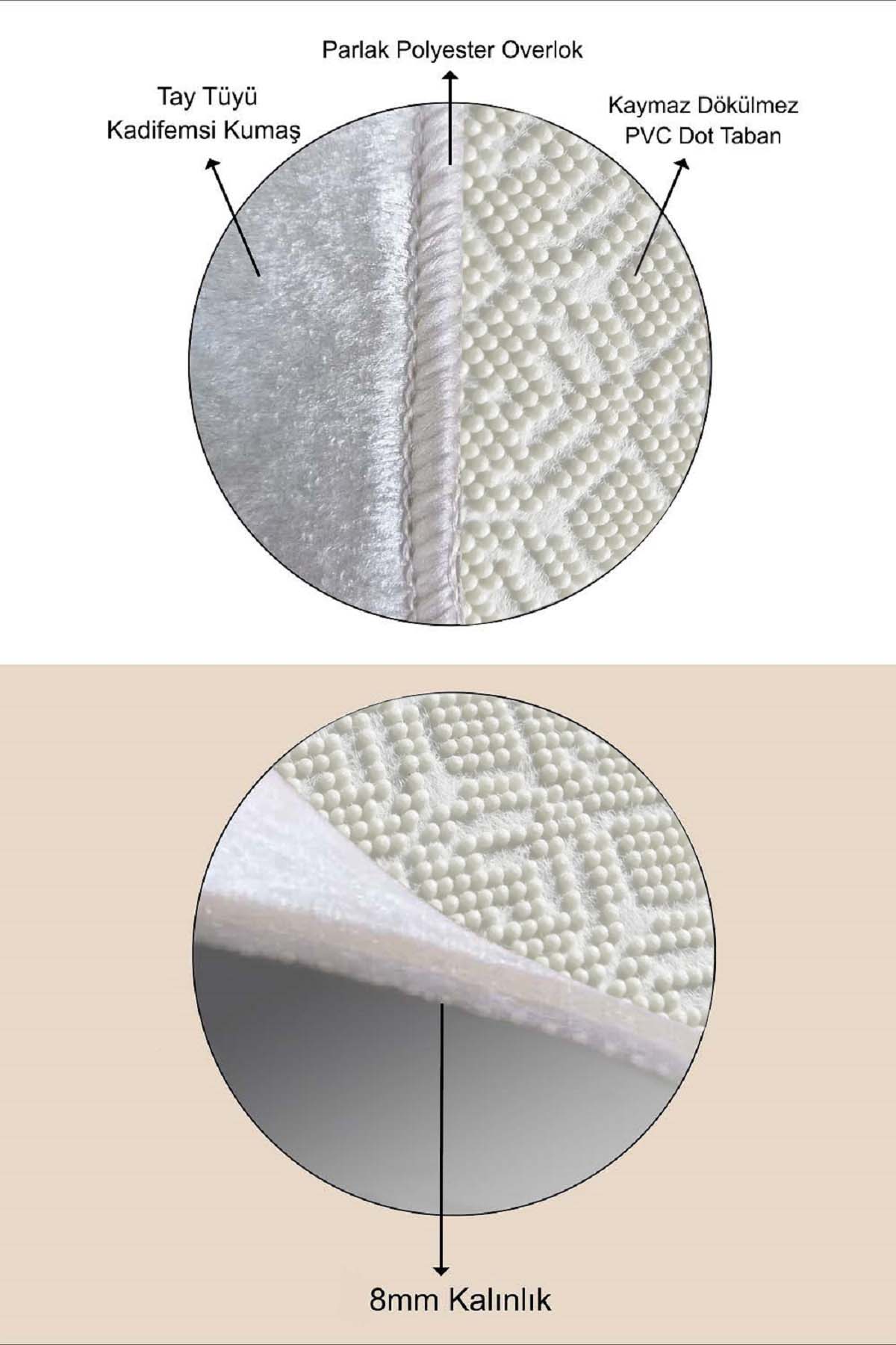 West Home Dijital Baskılı Yıkanabilir Kaymaz Taban Salon, Mutfak ve Yolluk Halısı-457 Gold