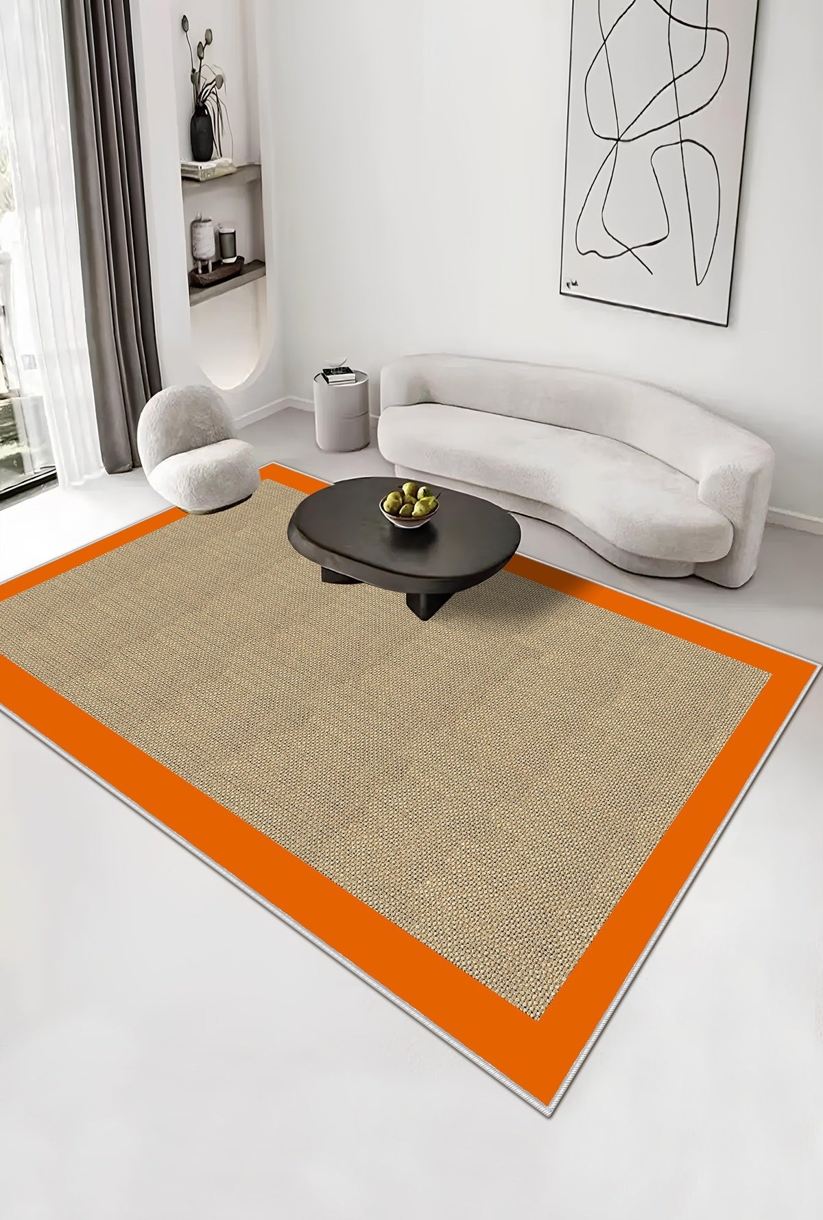 West Home Dijital Baskılı Yıkanabilir Kaymaz Taban Salon, Mutfak ve Yolluk Halısı-455 Orange