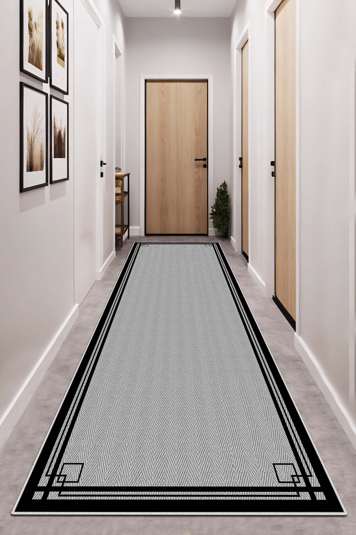 West Home Dijital Baskılı Yıkanabilir Kaymaz Taban Salon, Mutfak ve Yolluk Halısı-659 Grey