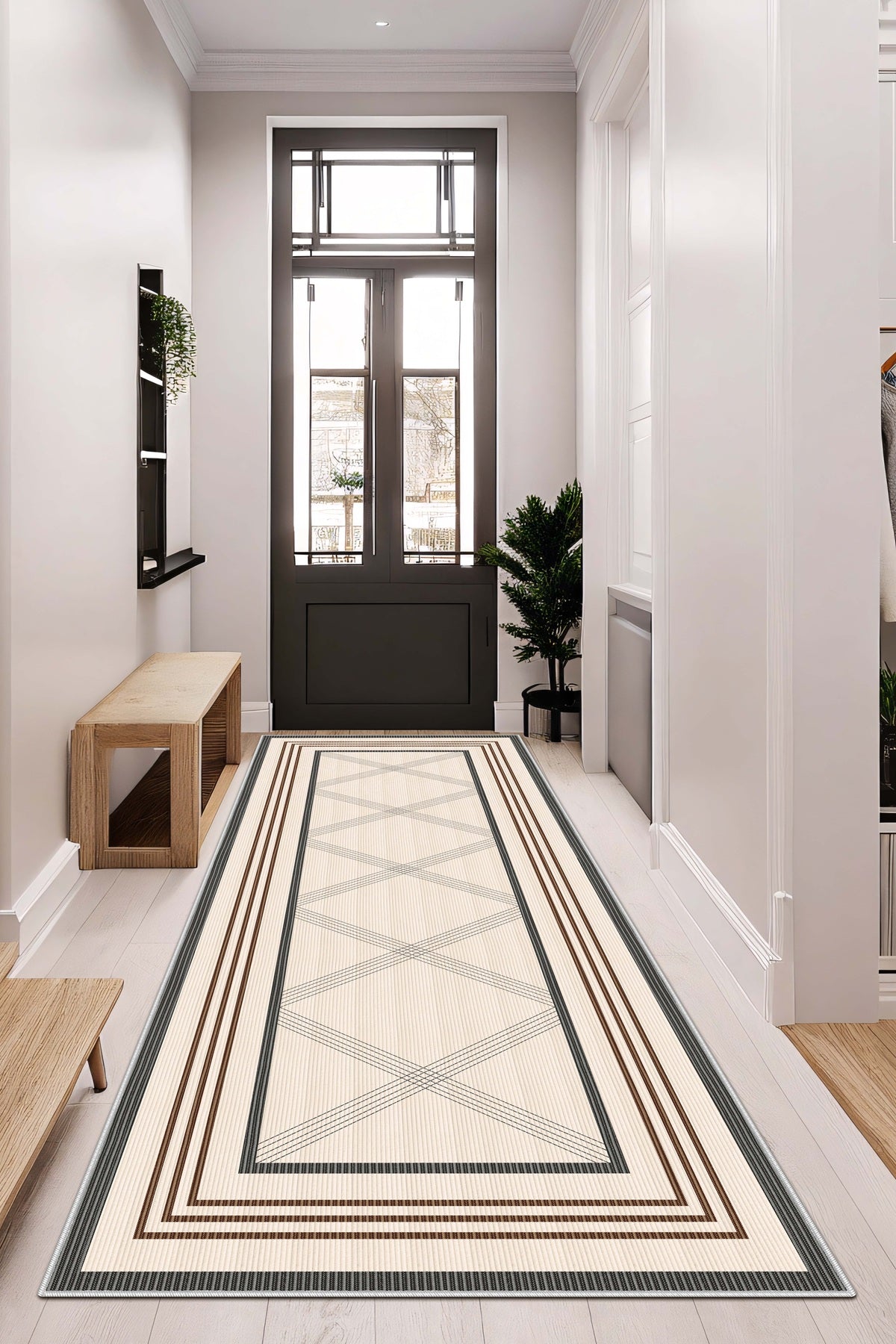 West Home Dijital Baskılı Yıkanabilir Kaymaz Taban Salon, Mutfak ve Yolluk Halısı-664 Beige