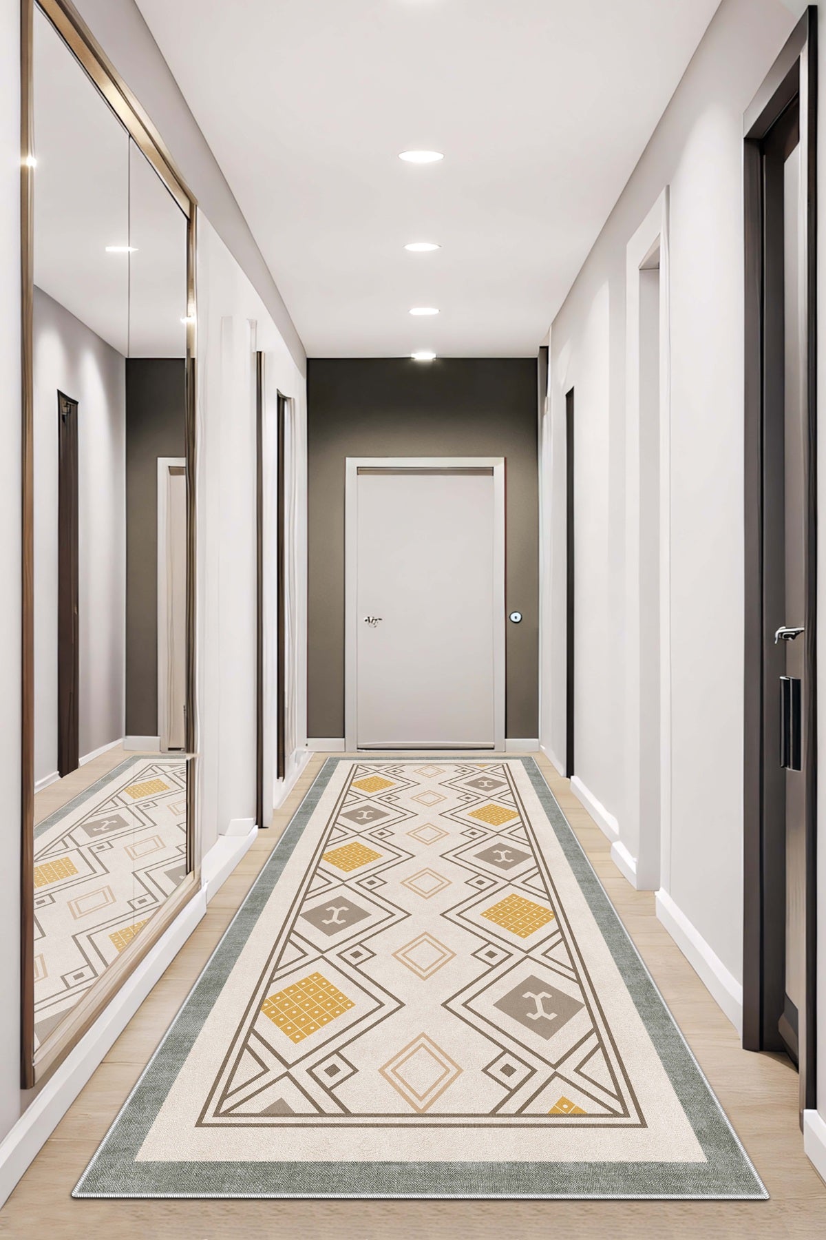 West Home Dijital Baskılı Yıkanabilir Kaymaz Taban Salon, Mutfak ve Yolluk Halısı-666 Green