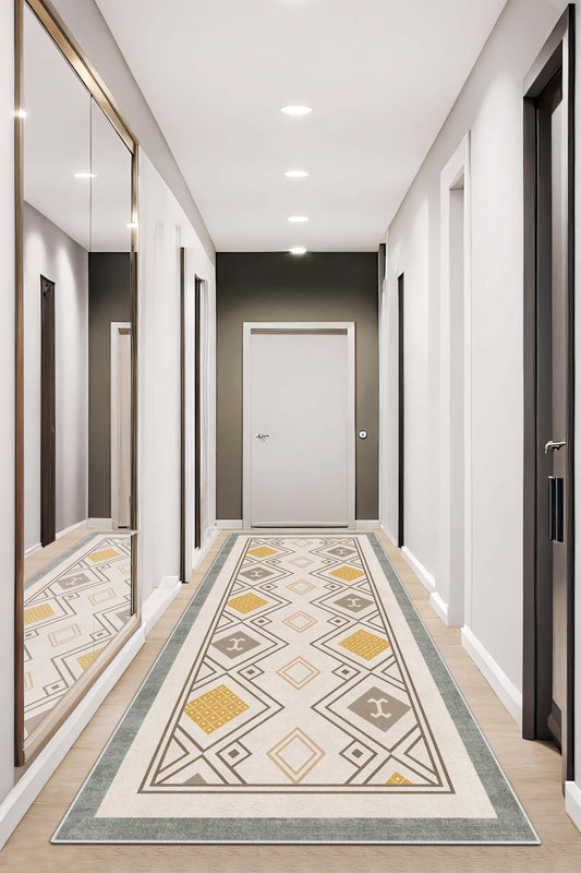 West Home Dijital Baskılı Yıkanabilir Kaymaz Taban Salon, Mutfak ve Yolluk Halısı-666 Green