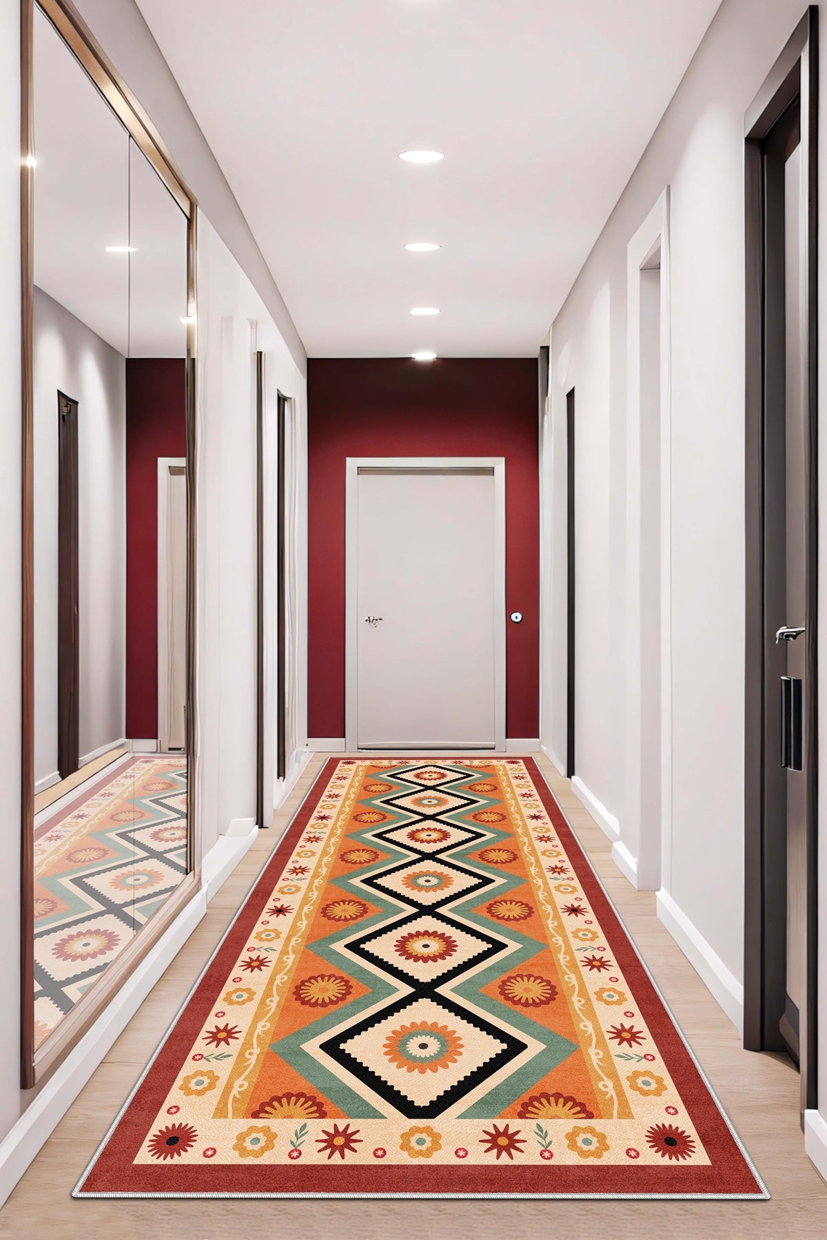 West Home Dijital Baskılı Yıkanabilir Kaymaz Taban Salon, Mutfak ve Yolluk Halısı-671 Multy