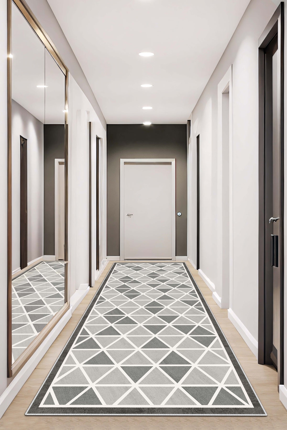 West Home Dijital Baskılı Yıkanabilir Kaymaz Taban Salon, Mutfak ve Yolluk Halısı-672 Grey