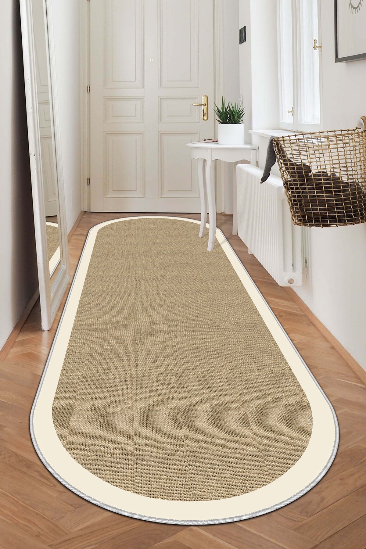 West Home Dijital Baskılı Yıkanabilir Kaymaz Taban Salon, Mutfak ve Yolluk Halısı-455 Beige