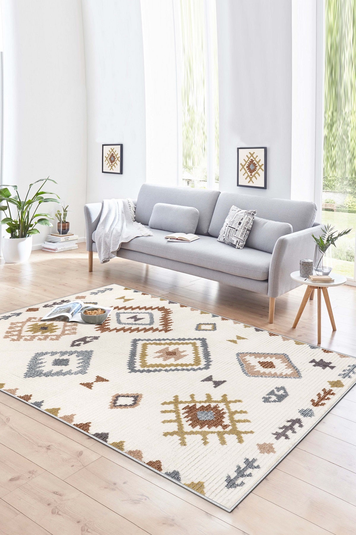 West Home Dijital Baskılı Yıkanabilir Kaymaz Taban Salon, Mutfak ve Yolluk Halısı-541 Multy