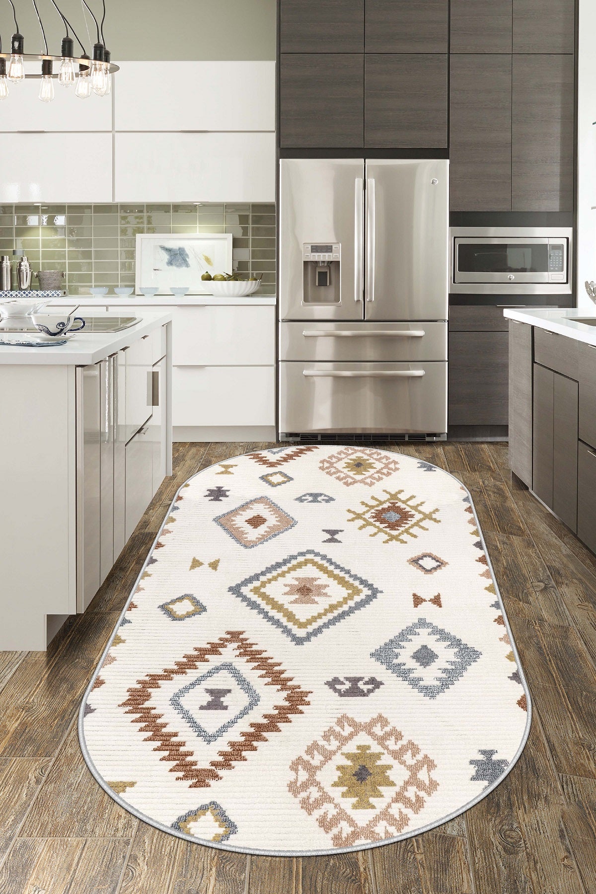 West Home Dijital Baskılı Yıkanabilir Kaymaz Taban Salon, Mutfak ve Yolluk Halısı-541 Multy