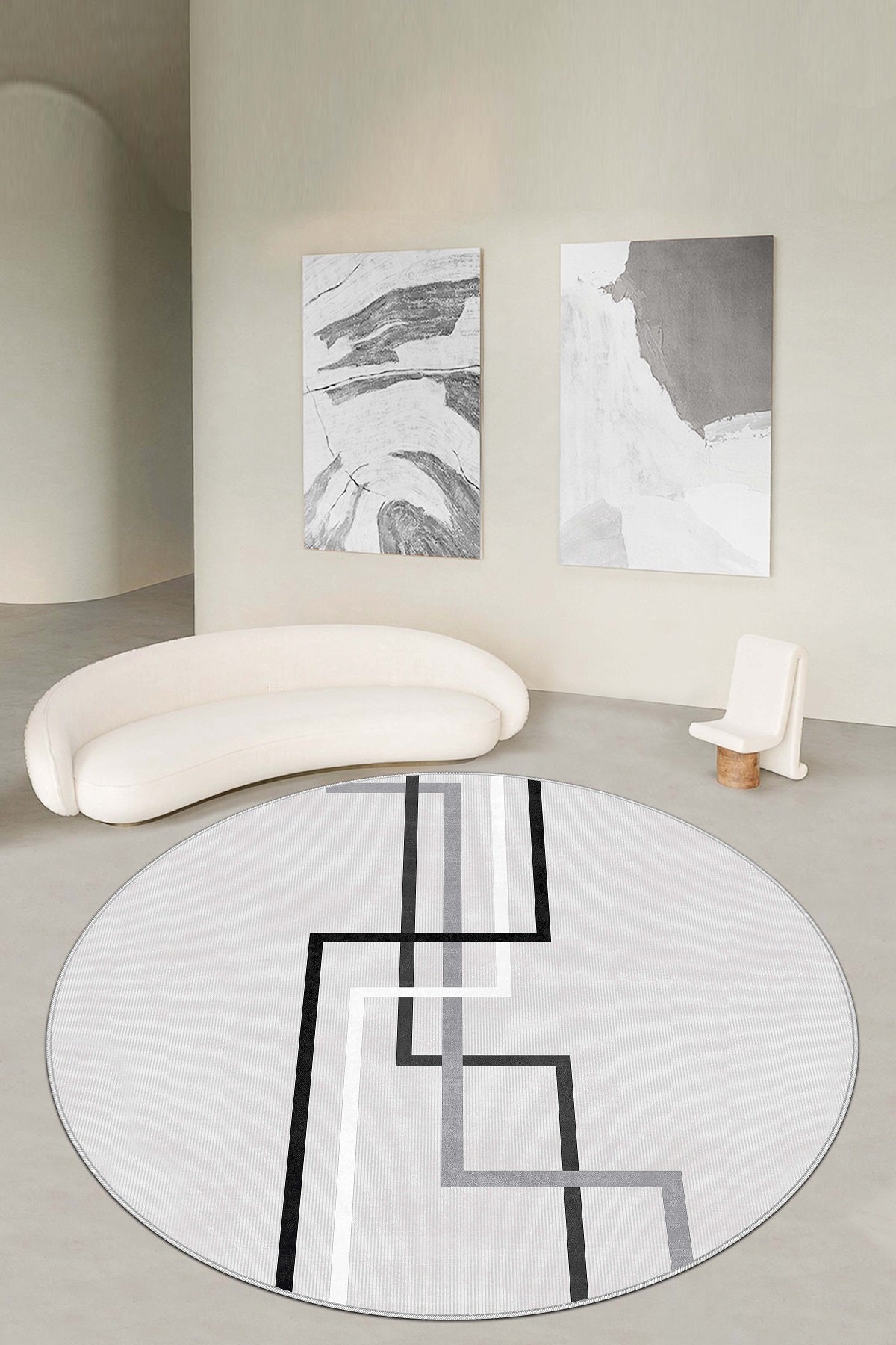 West Home Dijital Baskılı Yıkanabilir Kaymaz Taban Salon, Mutfak ve Yolluk Halısı-582 Grey
