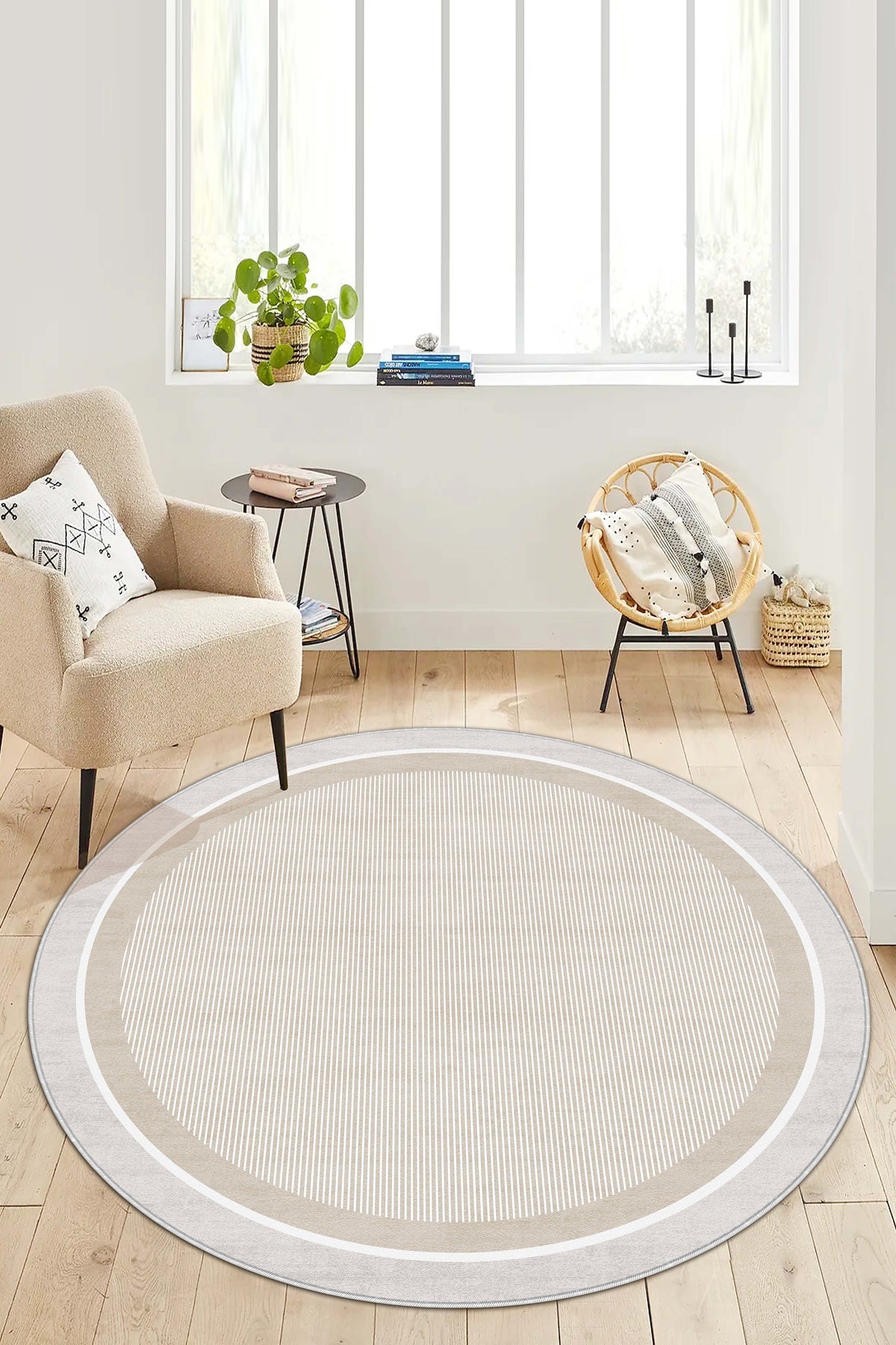 West Home Dijital Baskılı Yıkanabilir Kaymaz Taban Salon, Mutfak ve Yolluk Halısı-600 Beige