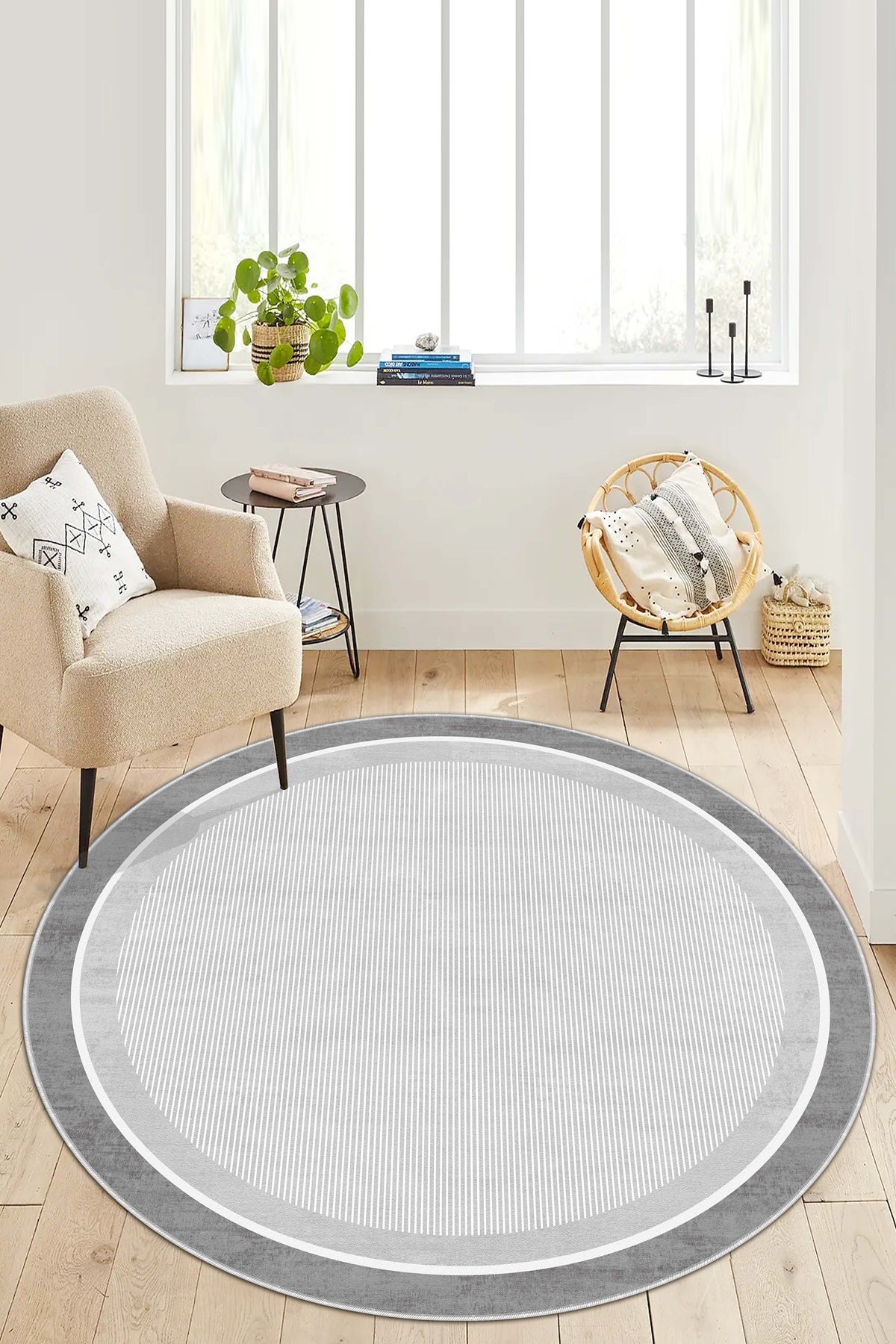 West Home Dijital Baskılı Yıkanabilir Kaymaz Taban Salon, Mutfak ve Yolluk Halısı-600 Grey