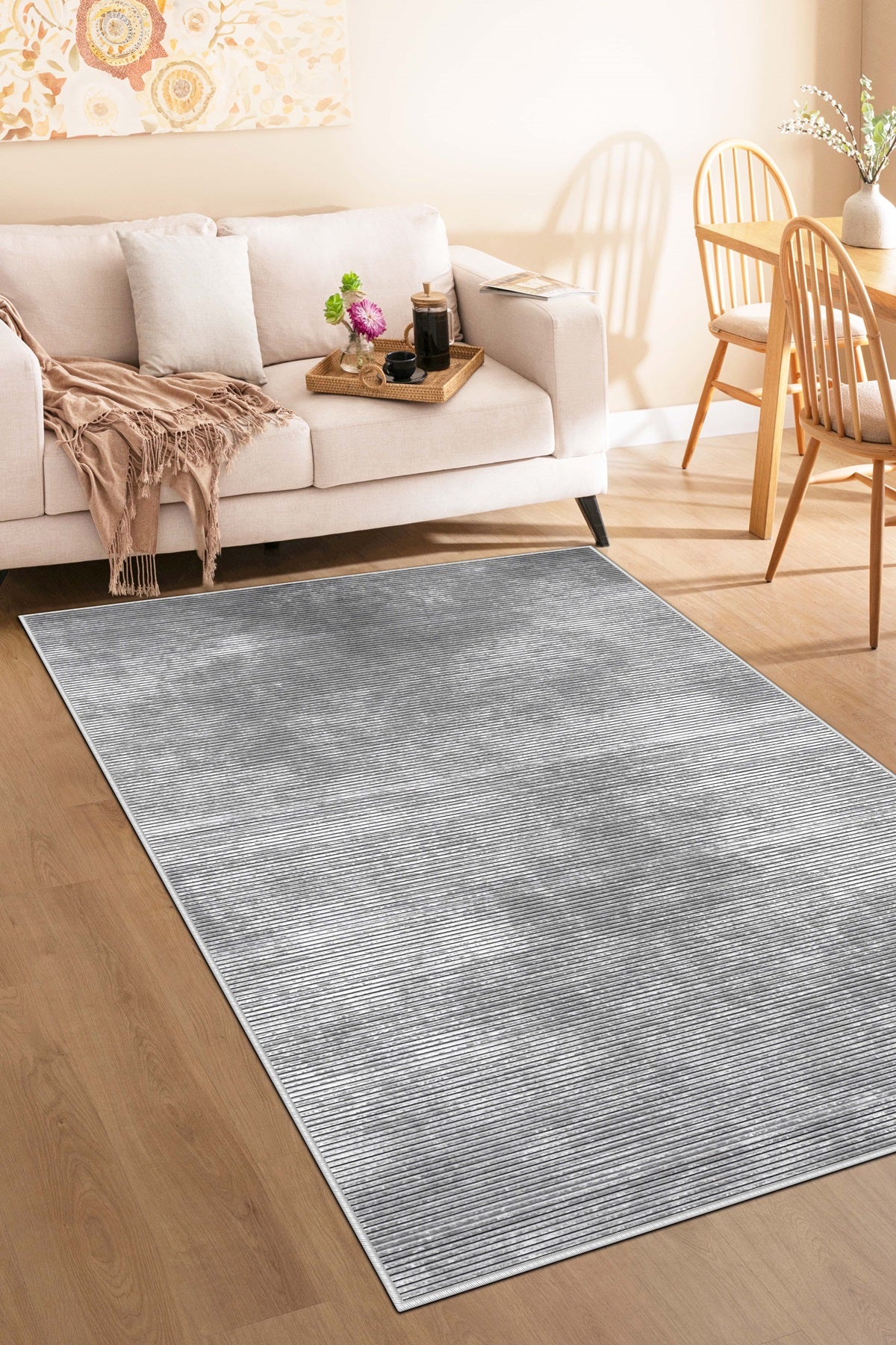 West Home Dijital Baskılı Yıkanabilir Kaymaz Taban Salon, Mutfak ve Yolluk Halısı-610 Grey