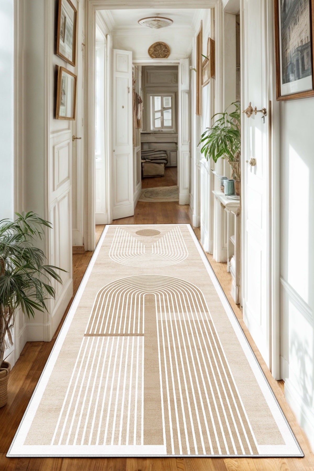 West Home Dijital Baskılı Yıkanabilir Kaymaz Taban Salon, Mutfak ve Yolluk Halısı-613 Beige