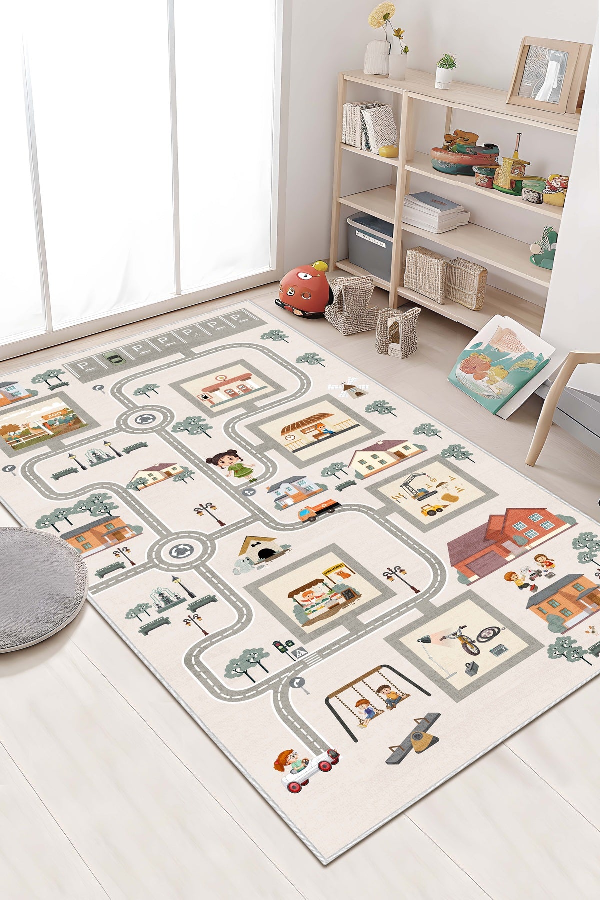 West Home Makinede Yıkanabilir, Çocuk Halısı-686 Beige