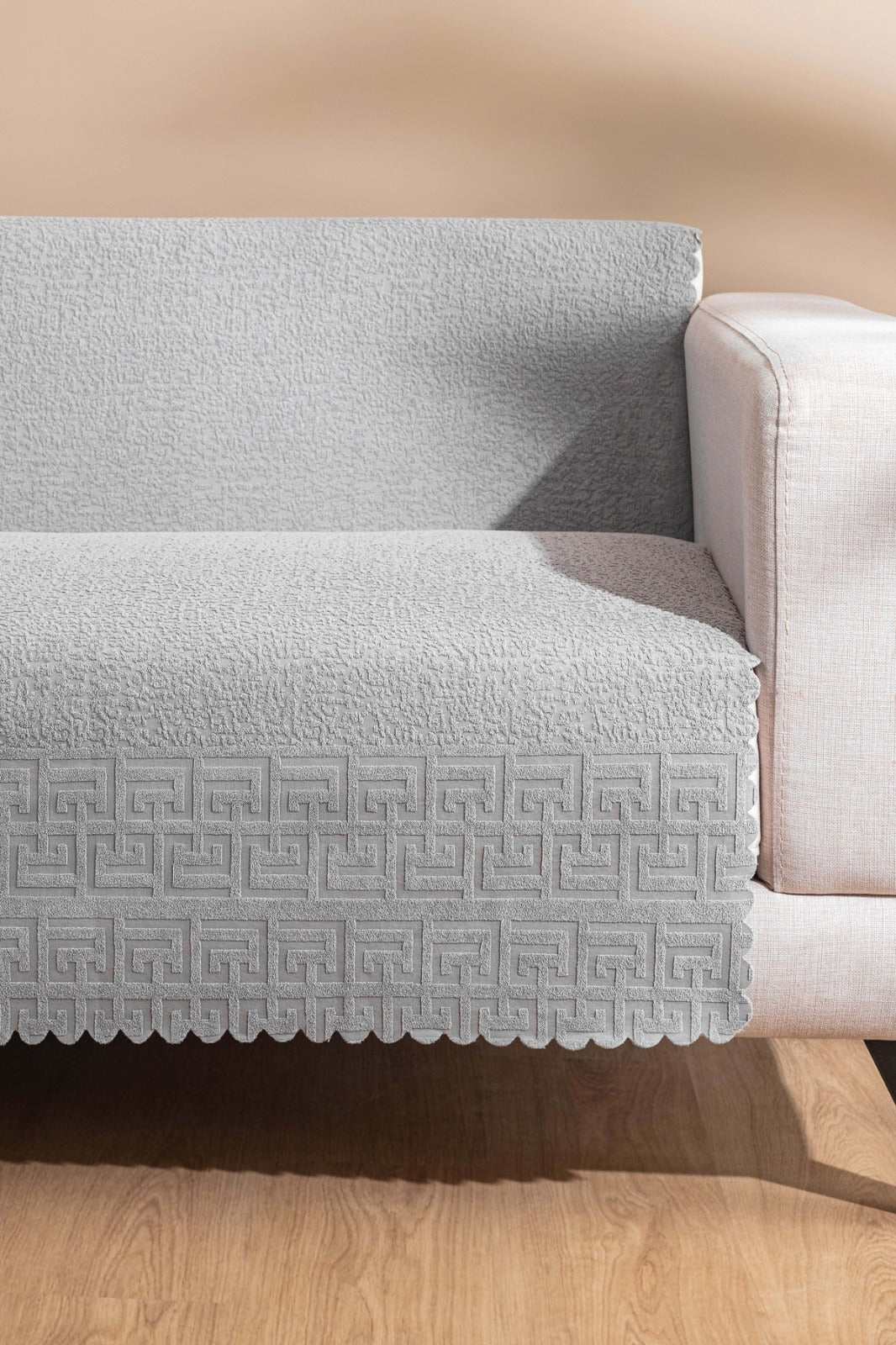 West Home Premium Kaymaz Koltuk Örtüsü Üç Kişilik Yıkanabilir Leke Tutmaz Gri Çekyat Şalı