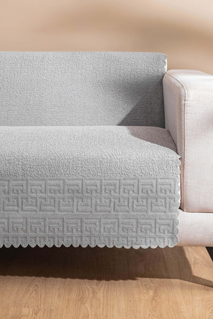 West Home Premium Kaymaz Koltuk Örtüsü Üç Kişilik Yıkanabilir Leke Tutmaz Gri Çekyat Şalı