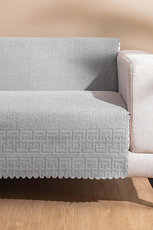 West Home Premium Kaymaz Koltuk Örtüsü Üç Kişilik Yıkanabilir Leke Tutmaz Gri Çekyat Şalı