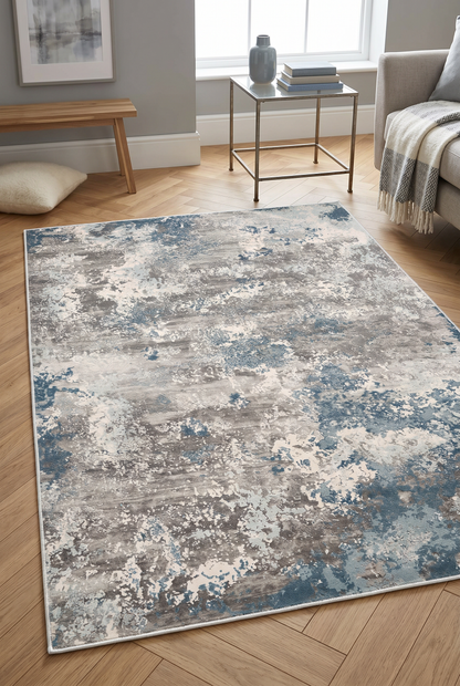 West Home Digital Print Washable Non-Slip Living Room, Kitchen and Hallway Rug - 245 Turquoise