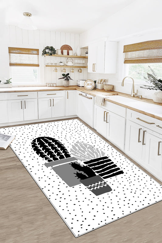 West Home Dijital Baskılı Yıkanabilir Kaymaz Taban Mutfak Halısı-349 Grey