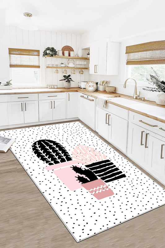 West Home Dijital Baskılı Yıkanabilir Kaymaz Taban Mutfak Halısı-349 Rose