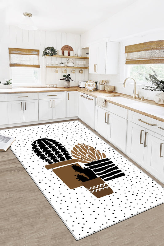 West Home Dijital Baskılı Yıkanabilir Kaymaz Taban Mutfak Halısı-349 Sand