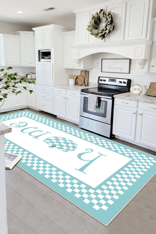 West Home Dijital Baskılı Yıkanabilir Kaymaz Taban Mutfak Halısı-358 Turquoise