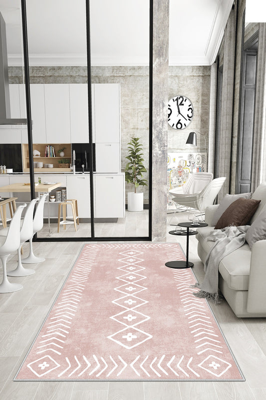 West Home Dijital Baskılı Yıkanabilir Kaymaz Taban Salon, Mutfak ve Yolluk Halısı-375 Rose