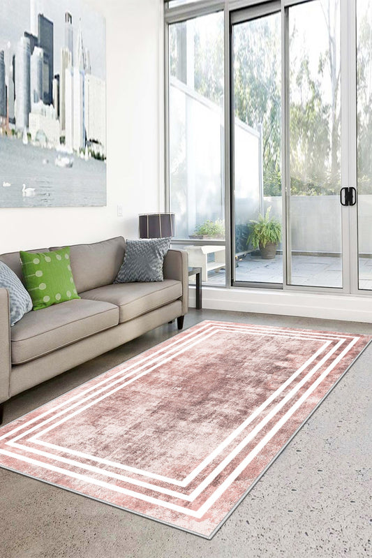 West Home Dijital Baskılı Yıkanabilir Kaymaz Taban Salon, Mutfak ve Yolluk Halısı-413 Rose