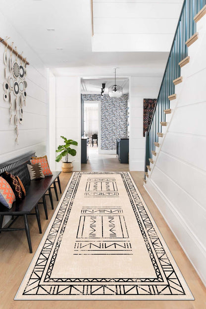West Home Dijital Baskılı Yıkanabilir Kaymaz Taban Salon, Mutfak ve Yolluk Halısı-435 Beige