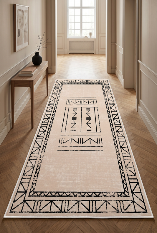 West Home Dijital Baskılı Yıkanabilir Kaymaz Taban Salon, Mutfak ve Yolluk Halısı-435 Beige