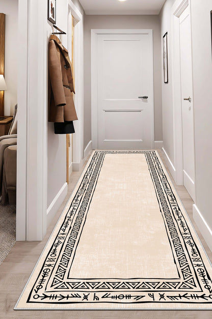 West Home Dijital Baskılı Yıkanabilir Kaymaz Taban Salon, Mutfak ve Yolluk Halısı-440 Beige