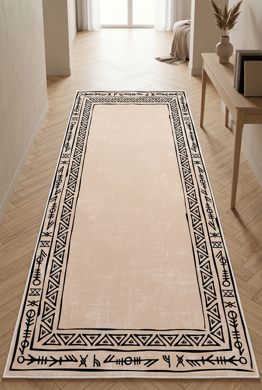 West Home Dijital Baskılı Yıkanabilir Kaymaz Taban Salon, Mutfak ve Yolluk Halısı-440 Beige