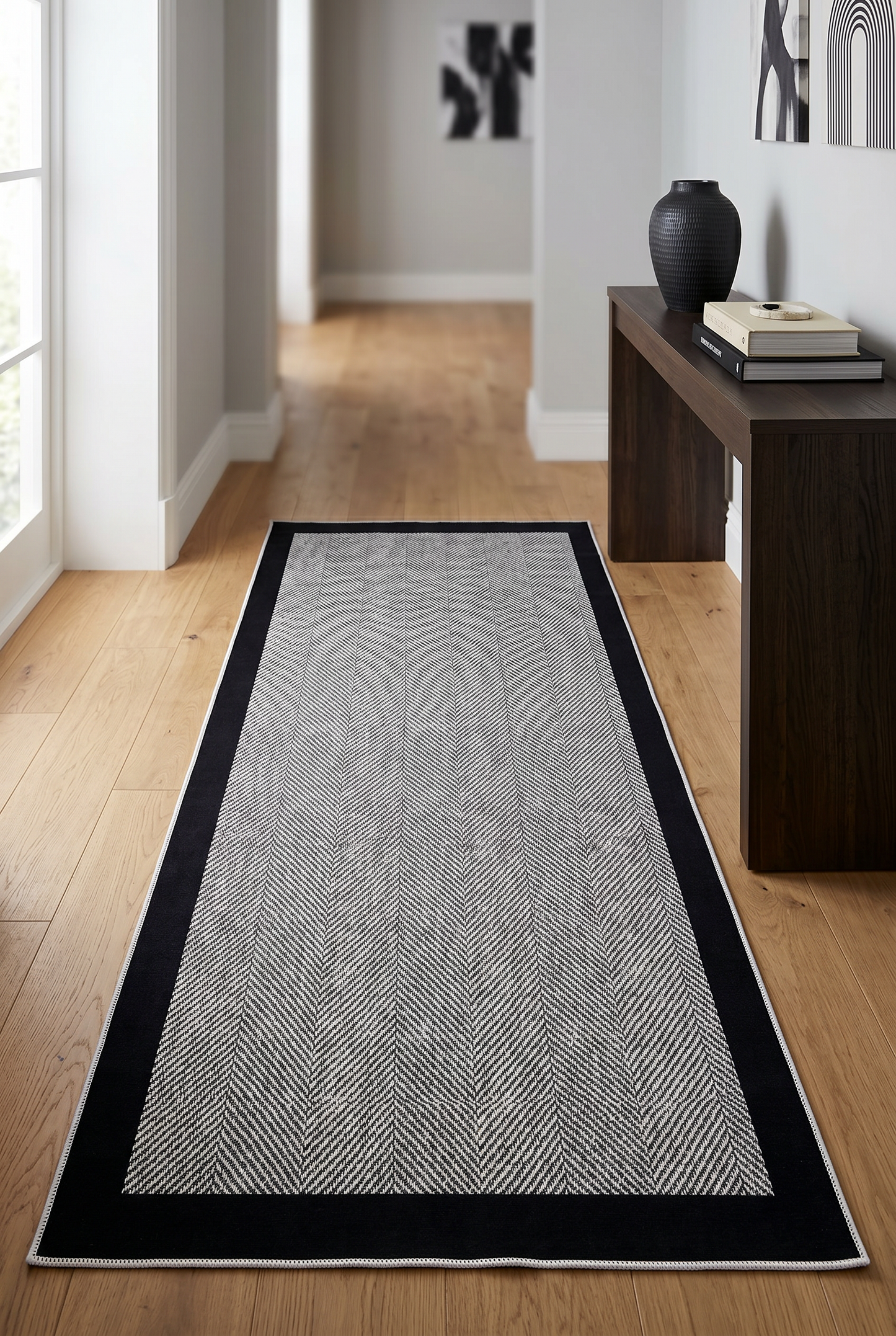 West Home Dijital Baskılı Yıkanabilir Kaymaz Taban Salon, Mutfak ve Yolluk Halısı-445 Grey
