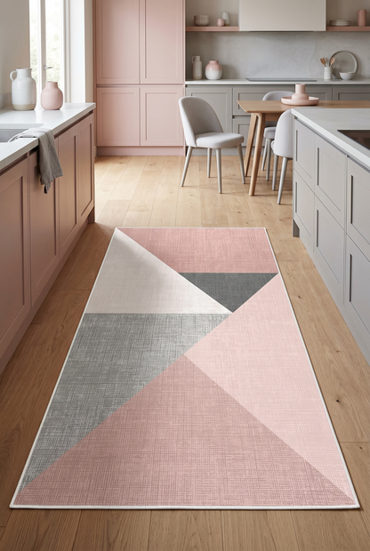 West Home Digital Print Washable Non-Slip Living Room, Kitchen and Hallway Rug - 447 Rose