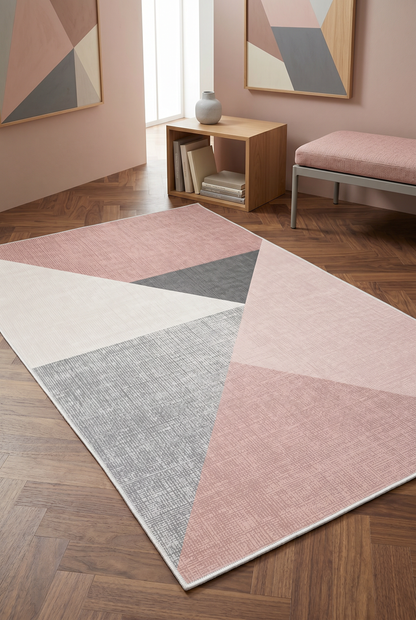 West Home Digital Print Washable Non-Slip Living Room, Kitchen and Hallway Rug - 447 Rose