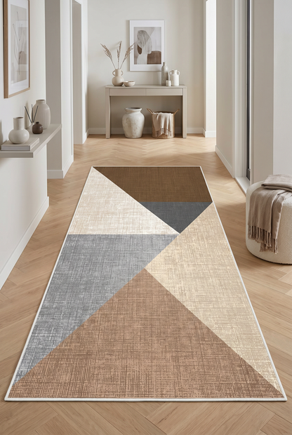 West Home Dijital Baskılı Yıkanabilir Kaymaz Taban Salon, Mutfak ve Yolluk Halısı-447 Sand