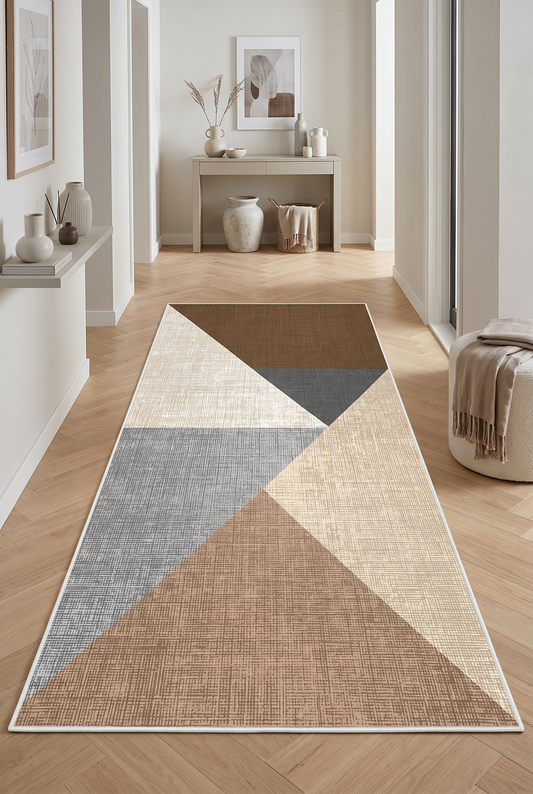 West Home Dijital Baskılı Yıkanabilir Kaymaz Taban Salon, Mutfak ve Yolluk Halısı-447 Sand