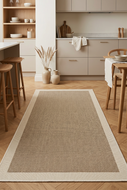 West Home Dijital Baskılı Yıkanabilir Kaymaz Taban Salon, Mutfak ve Yolluk Halısı-455 Beige