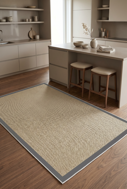 West Home Digital Print Washable Non-Slip Living Room, Kitchen and Hallway Rug - 455 Grey