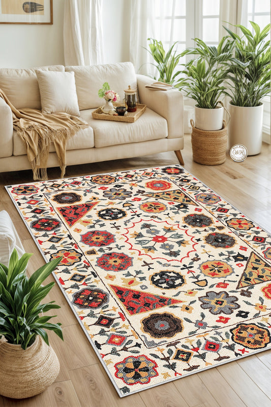 West Home Dijital Baskılı Yıkanabilir Kaymaz Taban Salon, Mutfak ve Yolluk Halısı-467 Multy