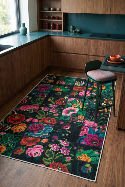 West Home Dijital Baskılı Yıkanabilir Kaymaz Taban Salon, Mutfak ve Yolluk Halısı-480 Multy