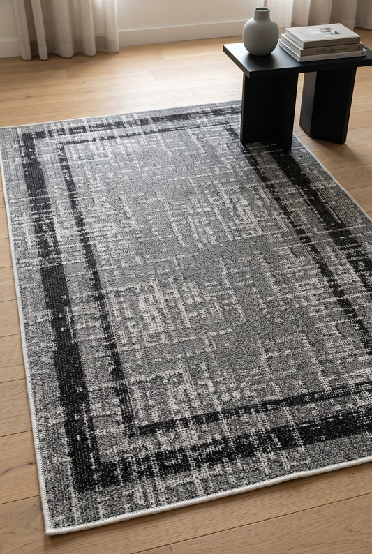 West Home Dijital Baskılı Yıkanabilir Kaymaz Taban Salon, Mutfak ve Yolluk Halısı-487 Grey