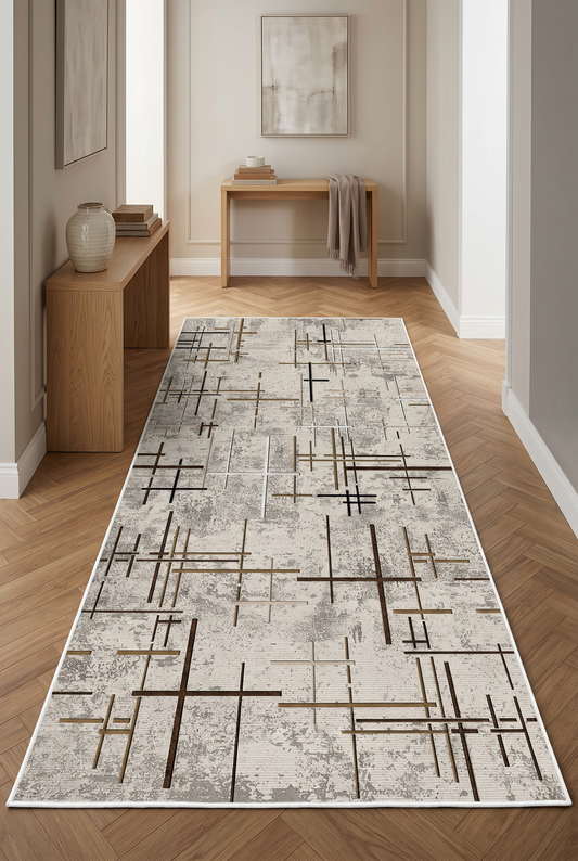 West Home Dijital Baskılı Yıkanabilir Kaymaz Taban Salon, Mutfak ve Yolluk Halısı-488 Beige