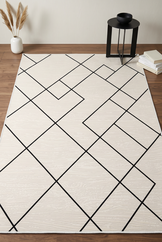 West Home Dijital Baskılı Yıkanabilir Kaymaz Taban Salon, Mutfak ve Yolluk Halısı-533 Beige