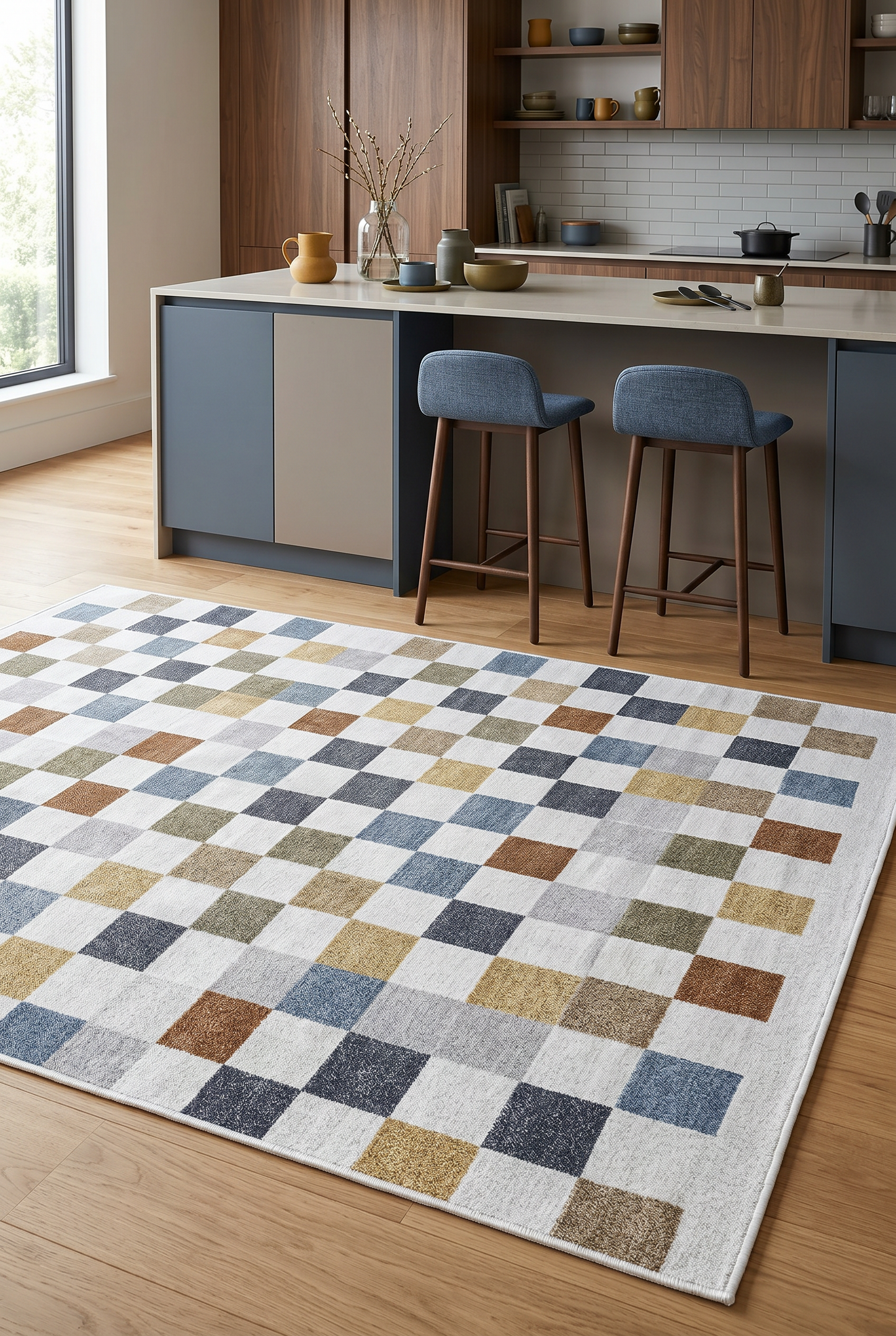 West Home Dijital Baskılı Yıkanabilir Kaymaz Taban Salon, Mutfak ve Yolluk Halısı-538 Multy