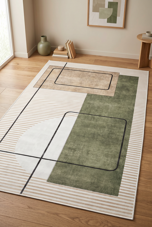 West Home Dijital Baskılı Yıkanabilir Kaymaz Taban Salon, Mutfak ve Yolluk Halısı-579 Beige
