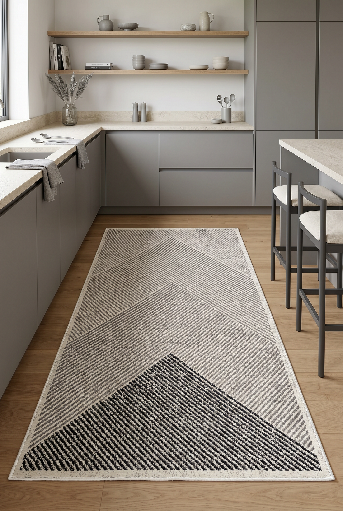 West Home Dijital Baskılı Yıkanabilir Kaymaz Taban Salon, Mutfak ve Yolluk Halısı-586 Beige