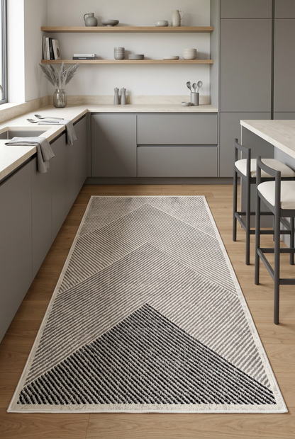 West Home Dijital Baskılı Yıkanabilir Kaymaz Taban Salon, Mutfak ve Yolluk Halısı-586 Beige