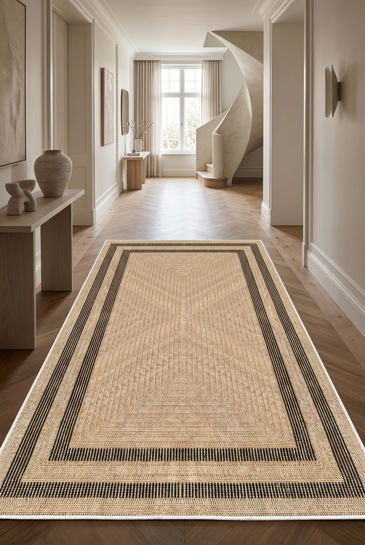 West Home Dijital Baskılı Yıkanabilir Kaymaz Taban Salon, Mutfak ve Yolluk Halısı-594 Beige