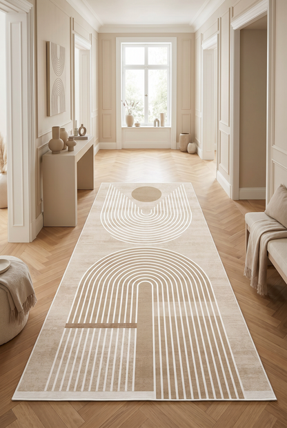 West Home Dijital Baskılı Yıkanabilir Kaymaz Taban Salon, Mutfak ve Yolluk Halısı-613 Beige
