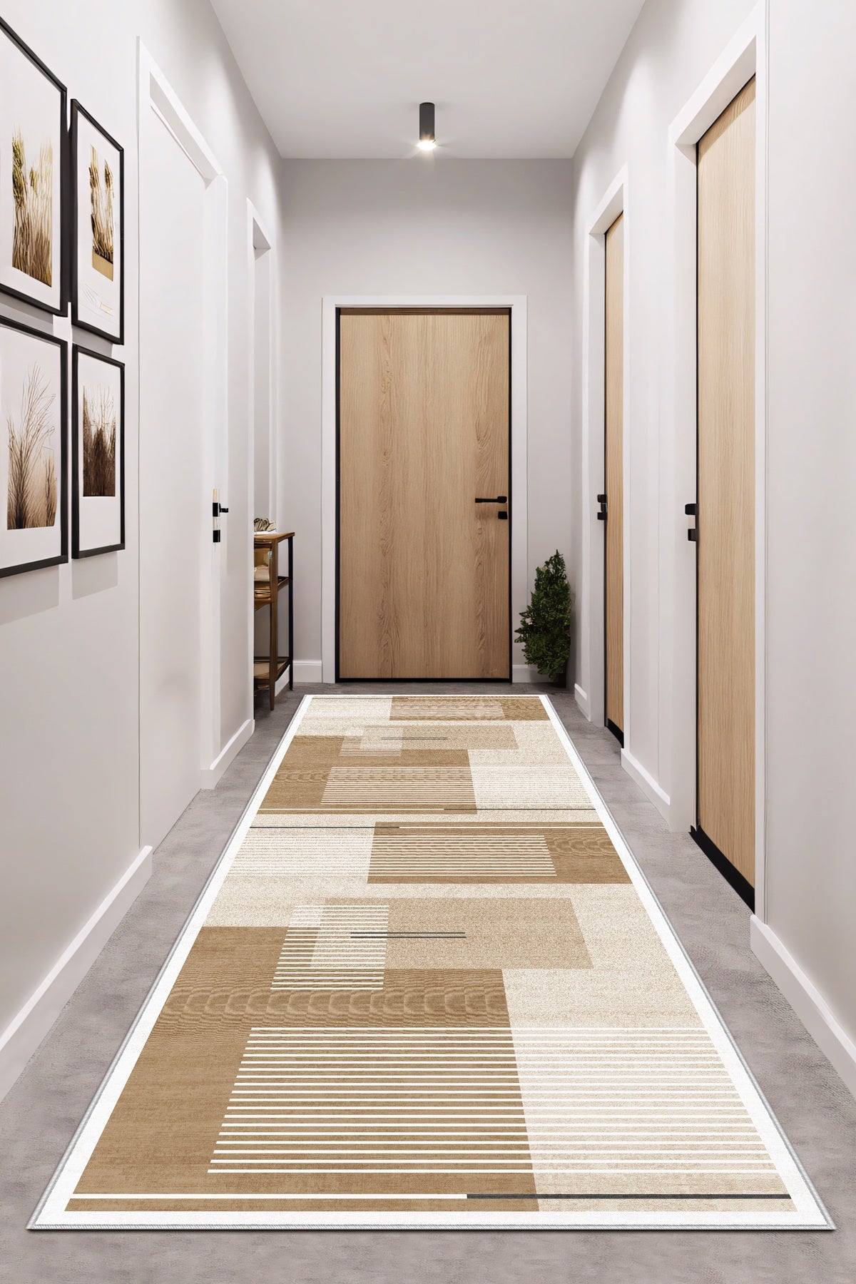 West Home Dijital Baskılı Yıkanabilir Kaymaz Taban Salon, Mutfak ve Yolluk Halısı-615 Beige